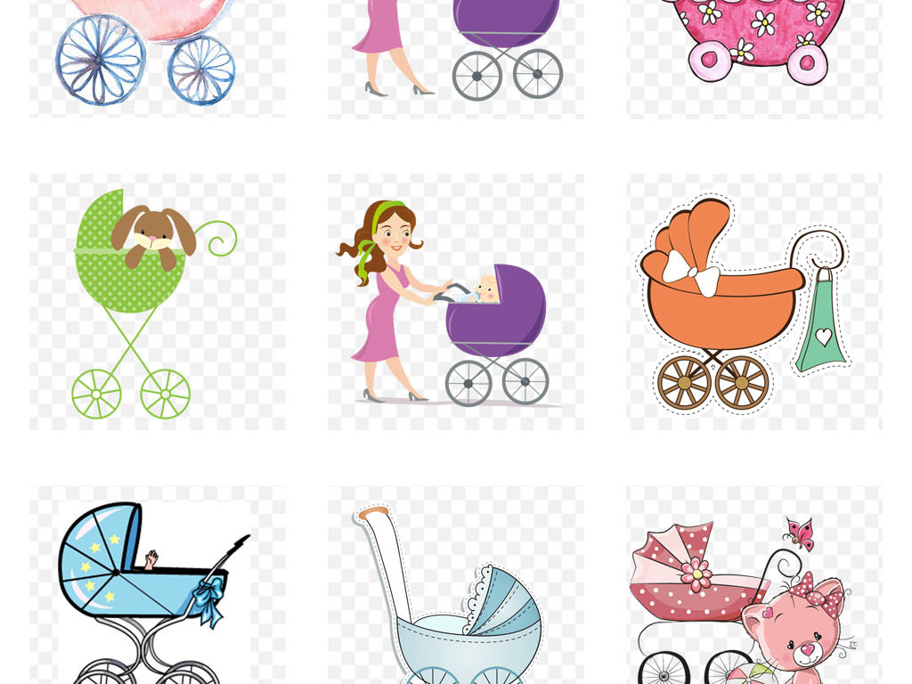 婴儿车母婴产品母婴店海报png展架素材