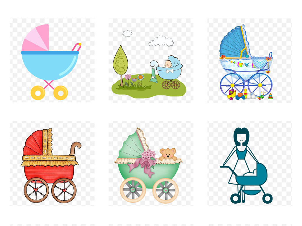 婴儿车母婴产品母婴店海报png展架素材