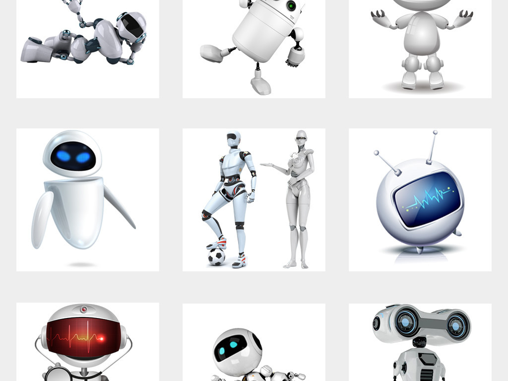 50款人工智能卡通机器人机械器材科技智能素材