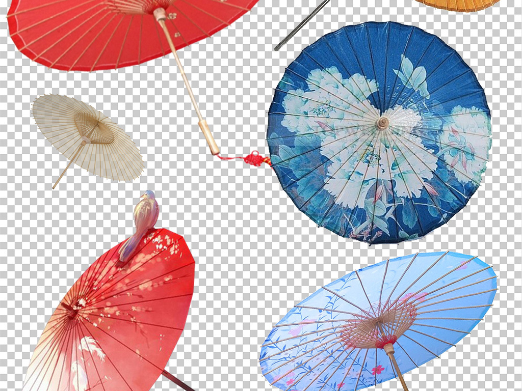 油纸伞中国古风油纸伞雨伞PNG免扣素材