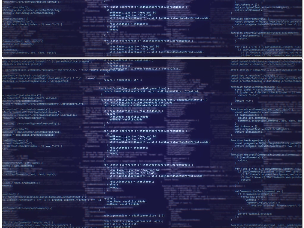 蓝色代码计算机编程黑客代码视频素材