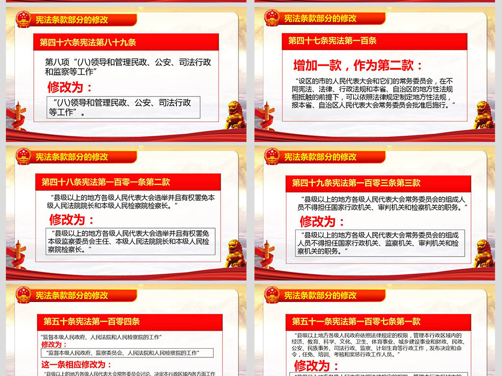 中华人民共和国宪法修正案学习新宪法PPT