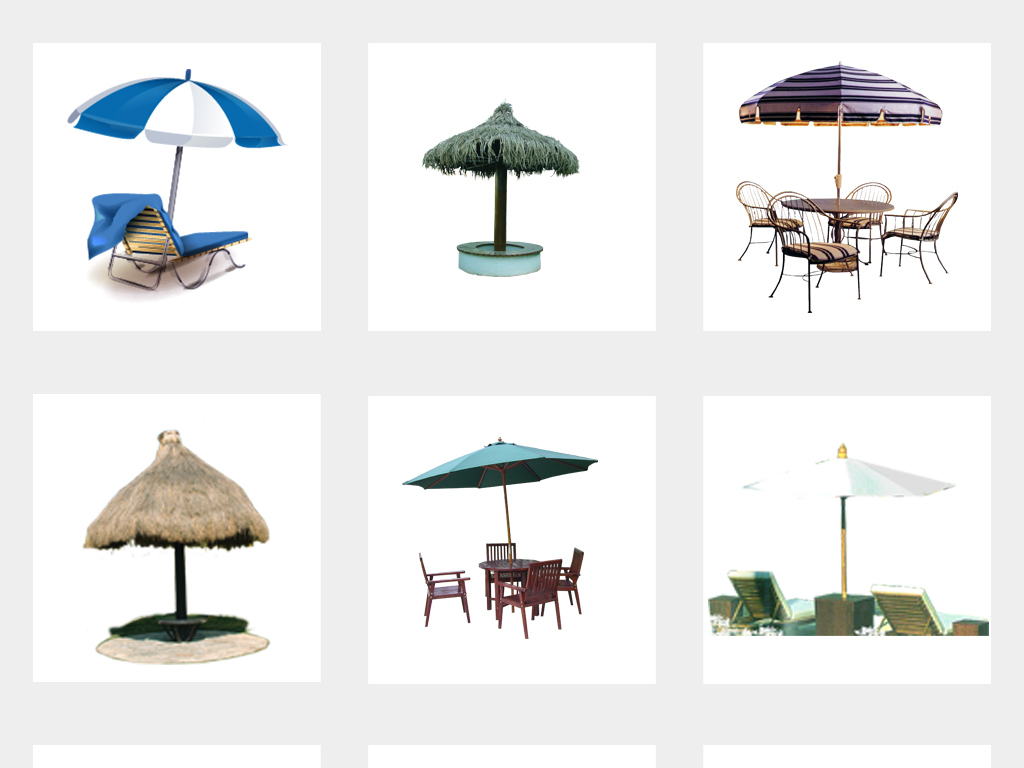 雨伞遮阳伞夏季海边度假沙滩躺椅png