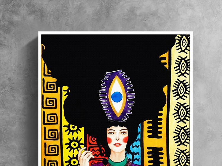 第三只眼神秘文化现代欧美手绘美女装饰画
