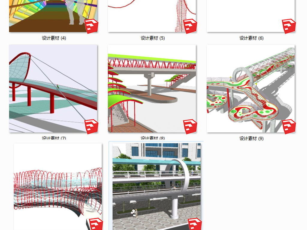 现代人行天桥模型设计图下载(图片28.34mb)-其他模型