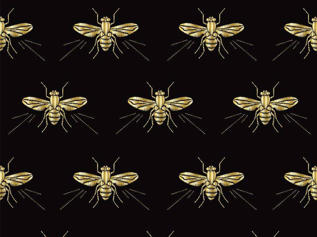 金属昆虫蜜蜂图案