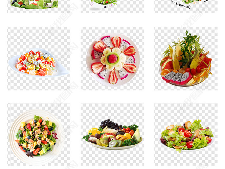 绿色蔬菜沙拉水果沙拉减肥餐健康海报素材