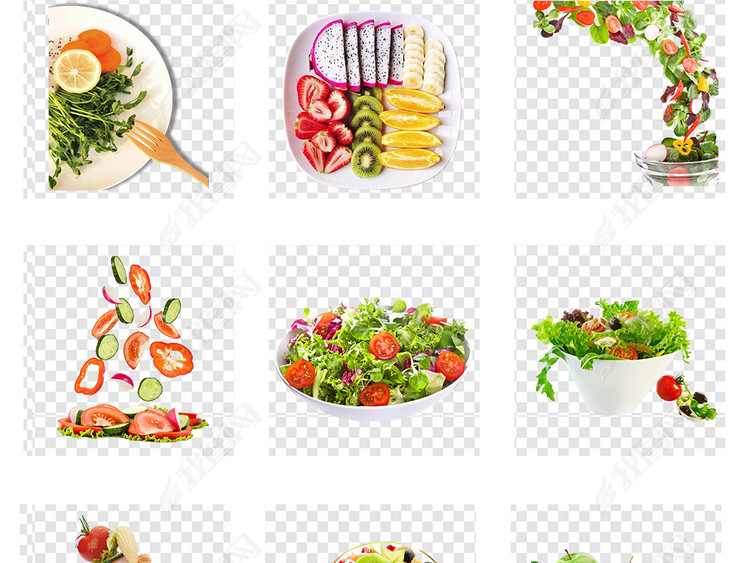 绿色蔬菜沙拉水果沙拉减肥餐健康海报素材