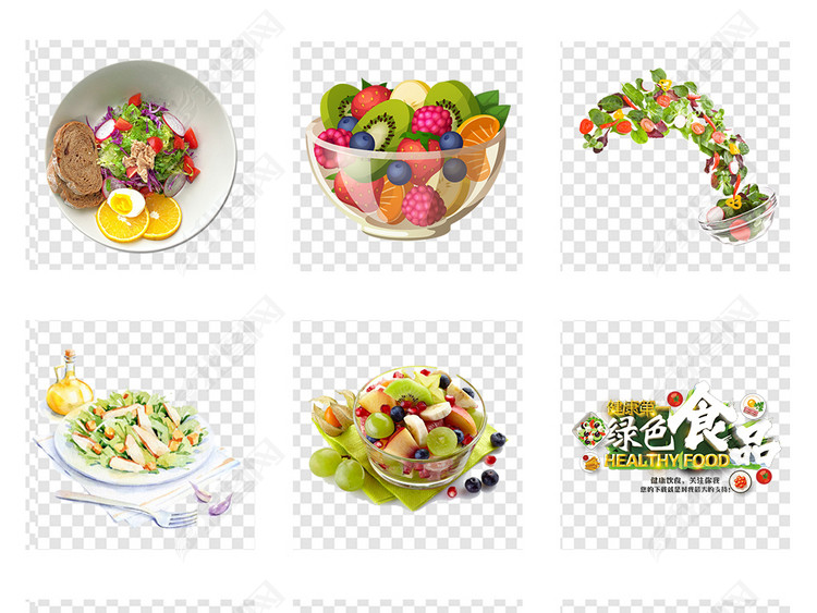蔬菜沙拉水果沙拉减肥餐绿色健康海报素材