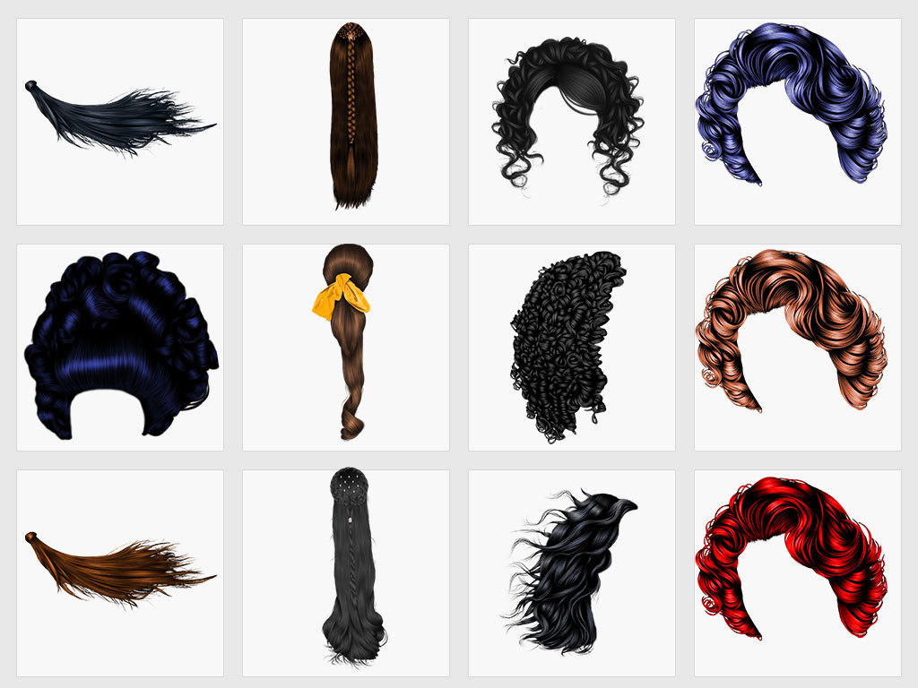 独立PNG\/假发头发美发店海报设计素材