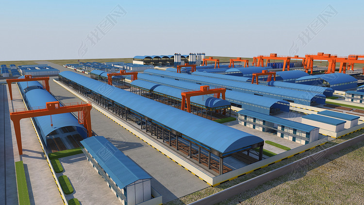 工程施工工地3d场景模型