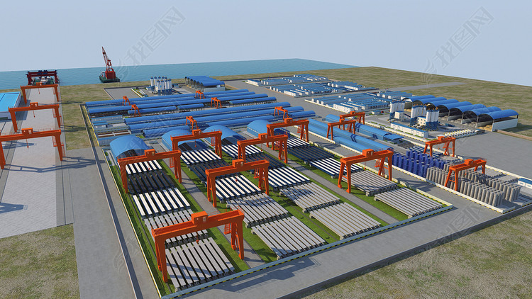 工程施工工地3d场景模型