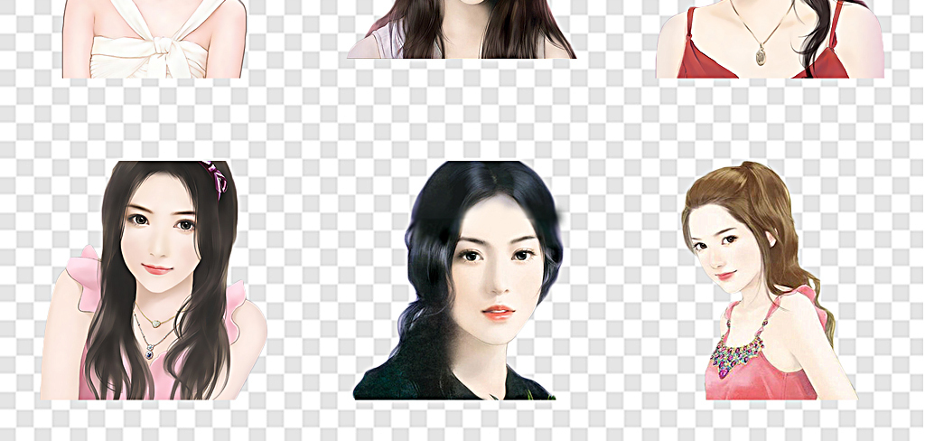 优雅手绘美女图片单纯女孩校园美女大学生