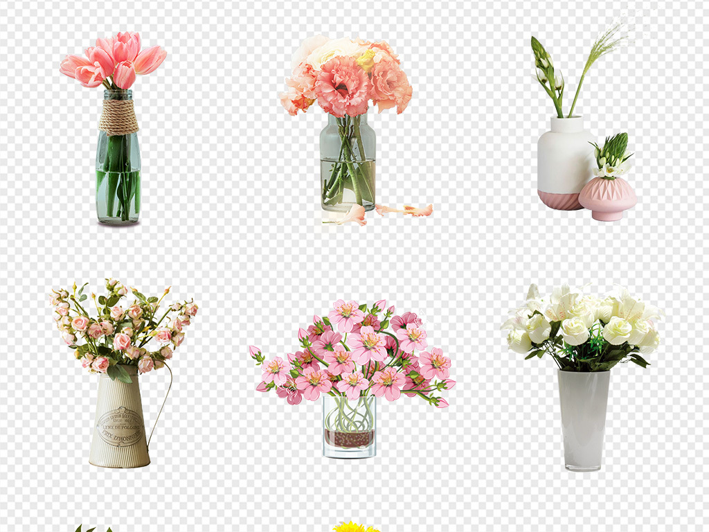50款插花花瓶家居摆件装饰PNG素材