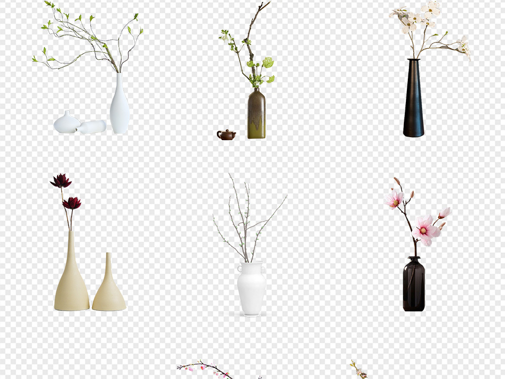 50款插花花瓶家居摆件装饰PNG素材