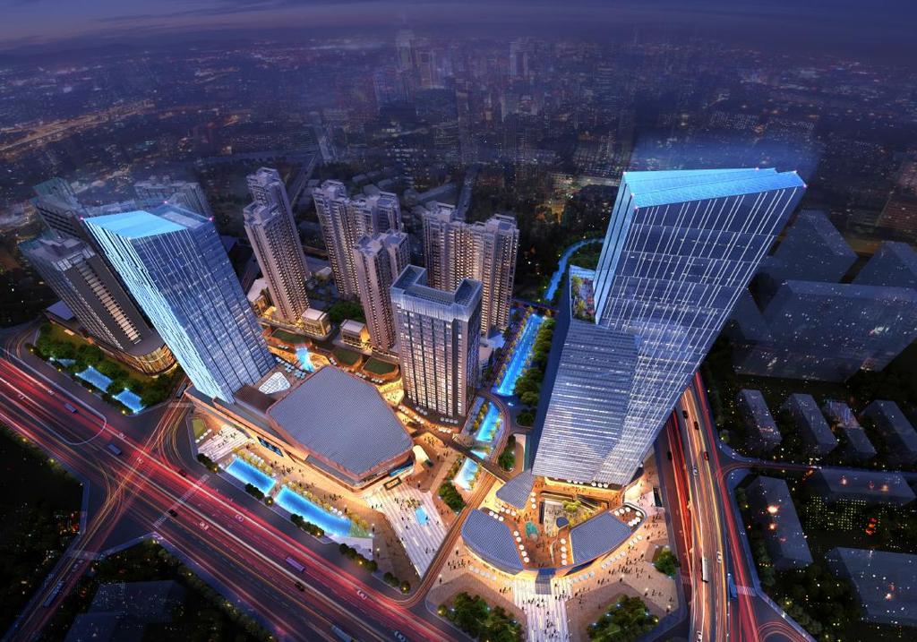 精品现代商业街区及高层写字办公楼SU模型及效果图