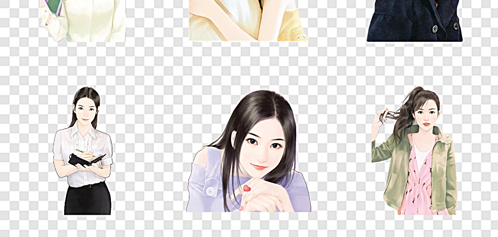城市美女卡通美女手绘美女现代女性