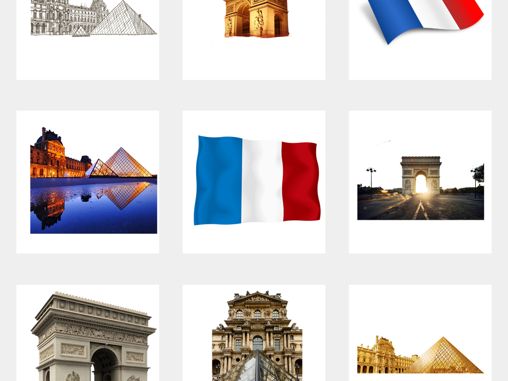 法国建筑旅游活动报团游海报背景PNG素材