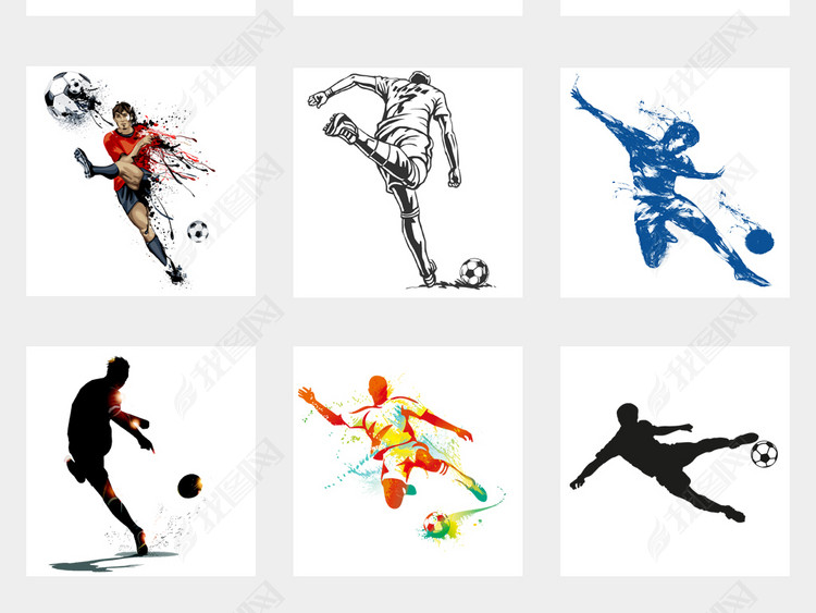 世界杯运动会踢足球剪影背景PNG素材
