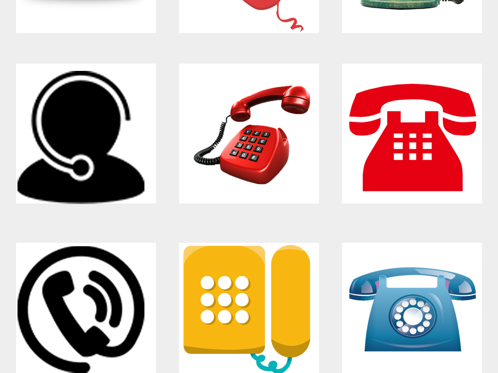 座机电话客服电话图标PNG免扣素材