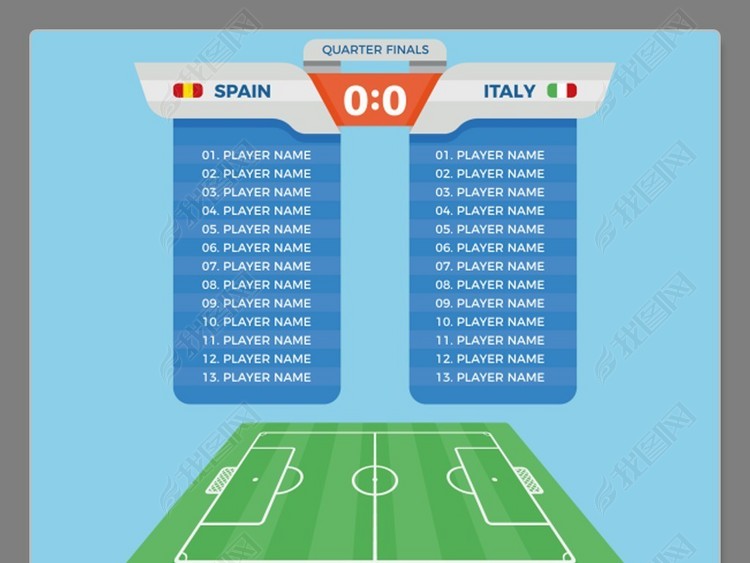 创意足球世界杯比赛比分数据图ai矢量模板