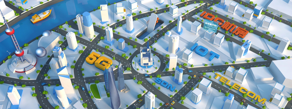 3D陆家嘴鸟瞰上海地图动画视频素材