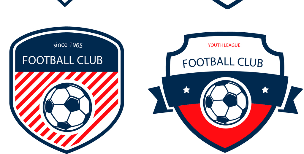 2018时尚复古足球俱乐部logo模版矢量素材