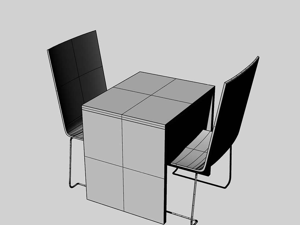 简易桌椅犀牛模型 stp三维模型 ks渲染