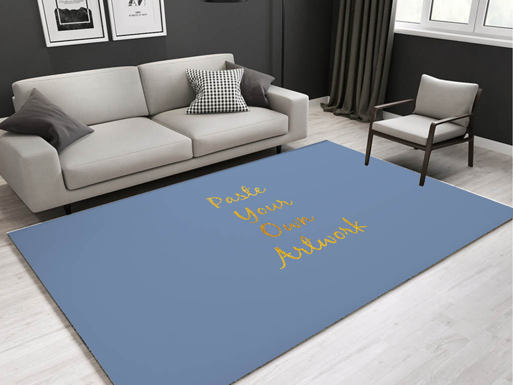 中式大气简约客厅沙发茶几地毯样机