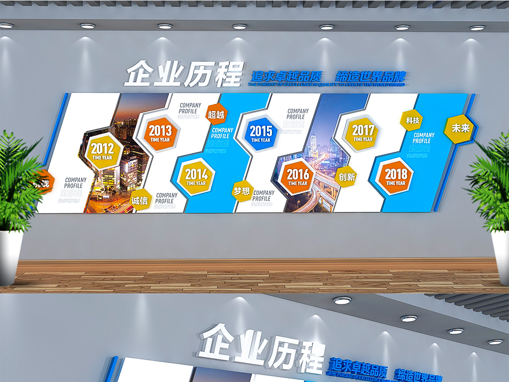 通用3D立体企业历程企业大事记文化墙发展历程
