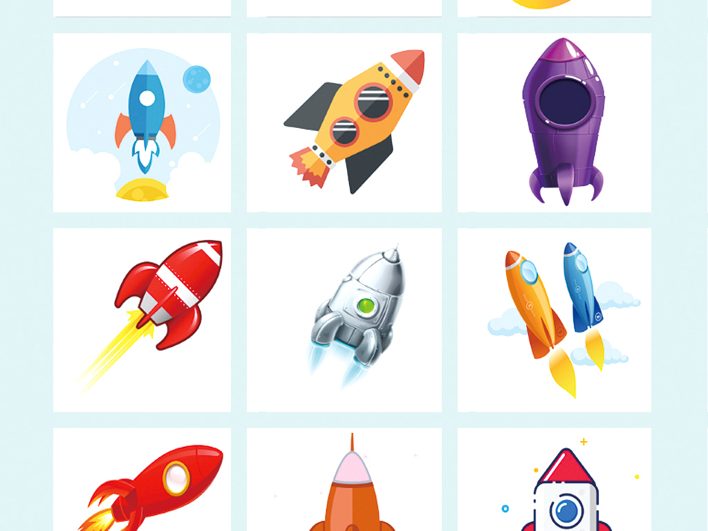 卡通飞机儿童人物设计PNG素材飞行器火箭