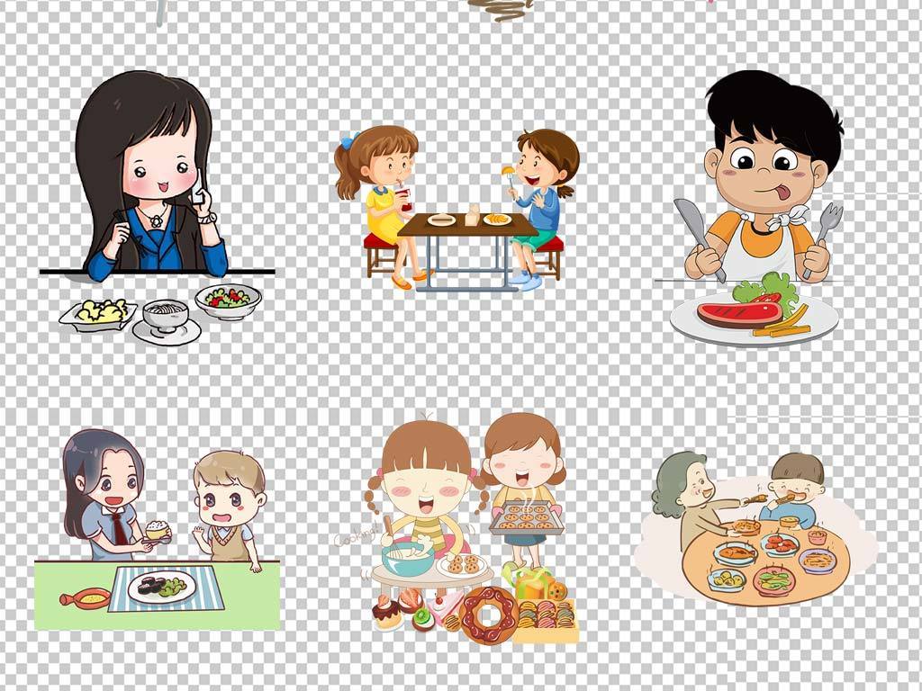 儿童喂宝宝吃饭免扣素材