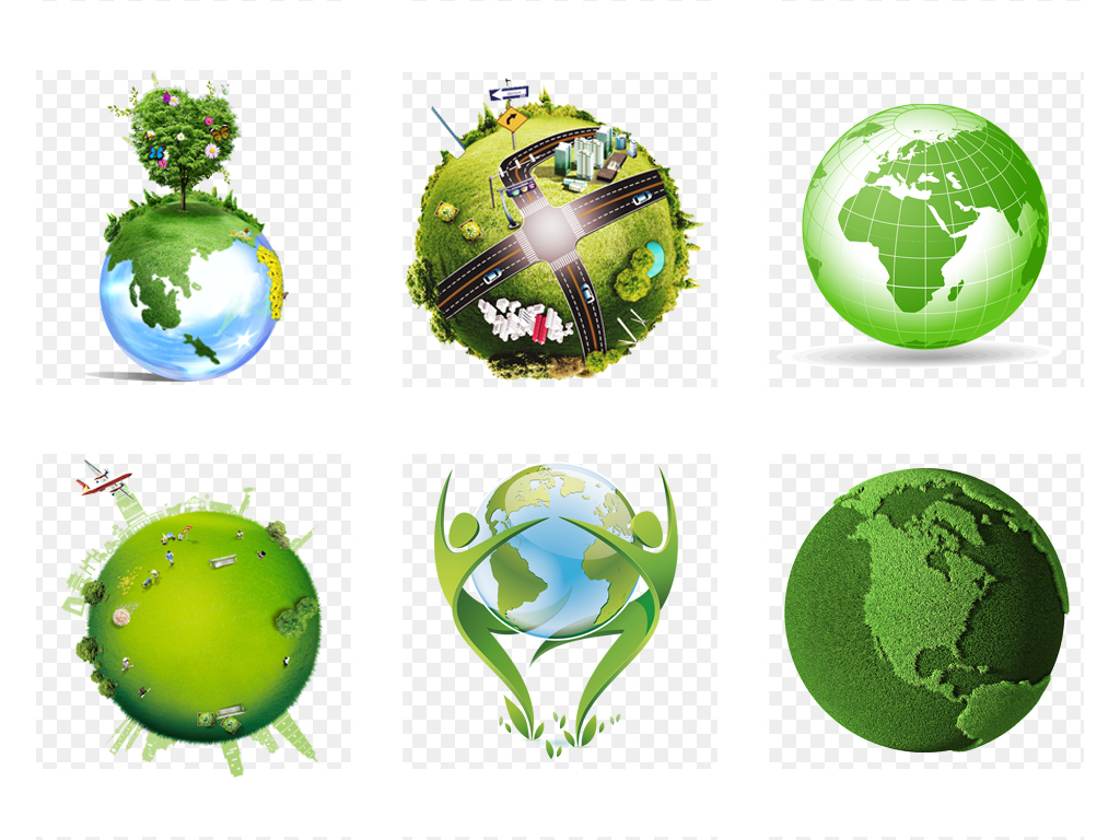50款绿色节能减排创意地球环保宣传海报png免