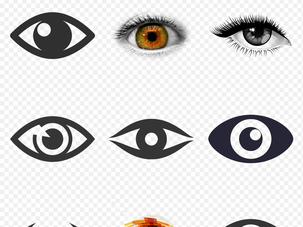 眼睛眼球眼神海报素材背景PNG免扣透明设计