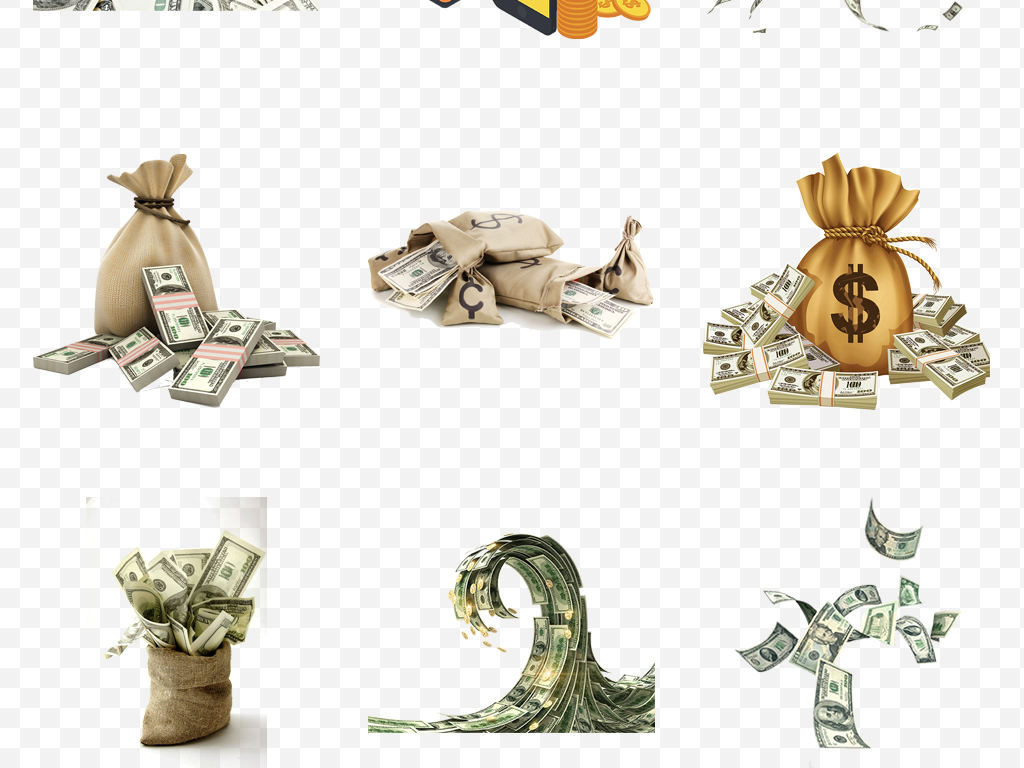 金融外汇美元美金钱币符号背景PNG素材