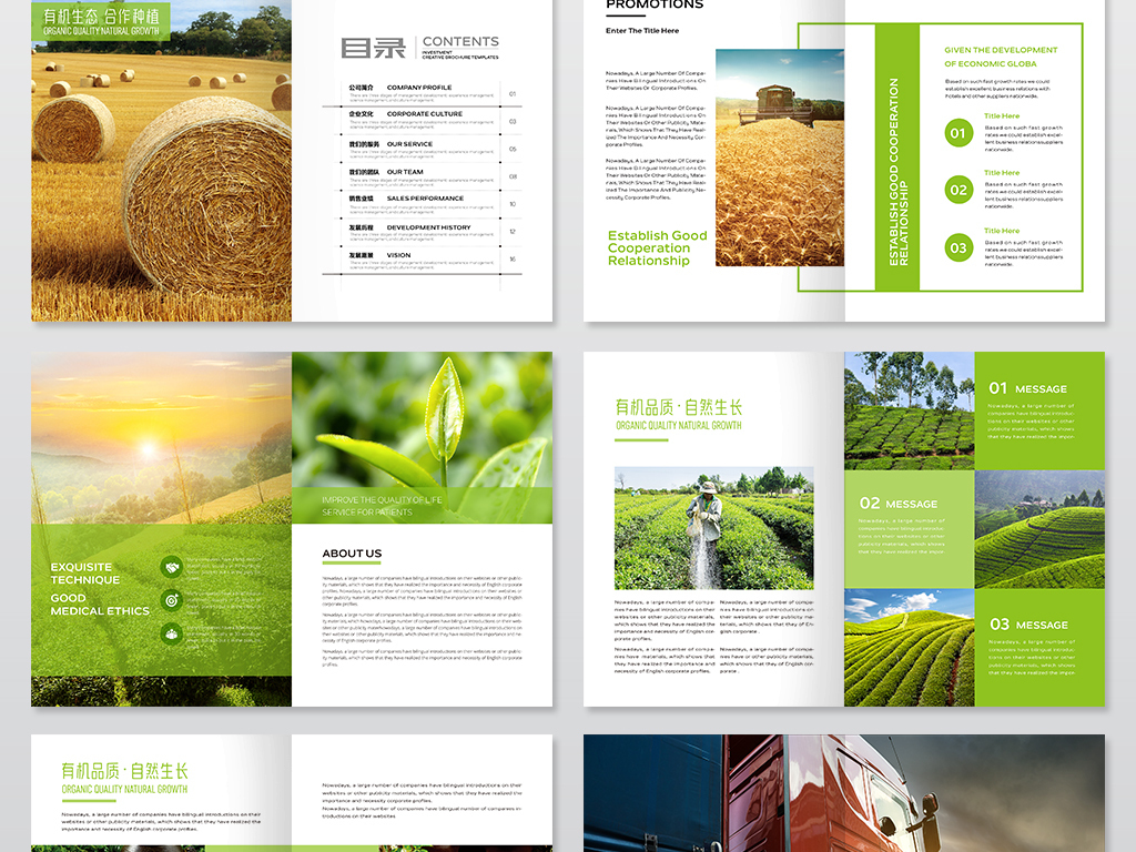 绿色科技农业合作社农业公司宣传册画册模板
