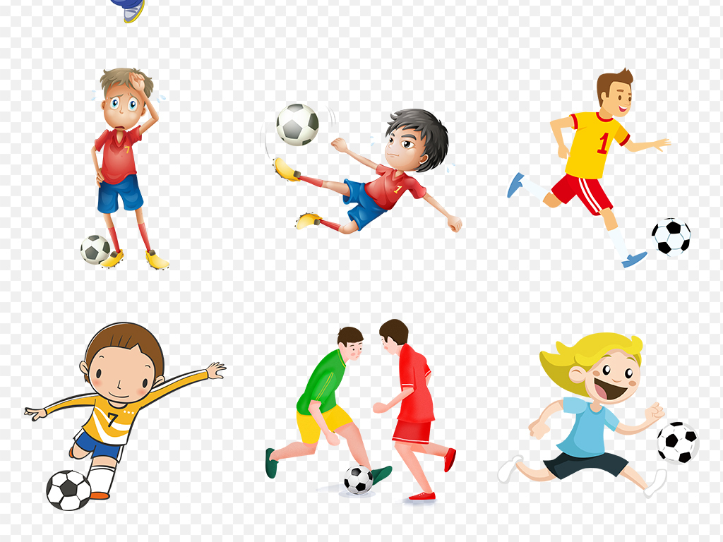 2018世界杯踢足球运动人物彩色剪影海报