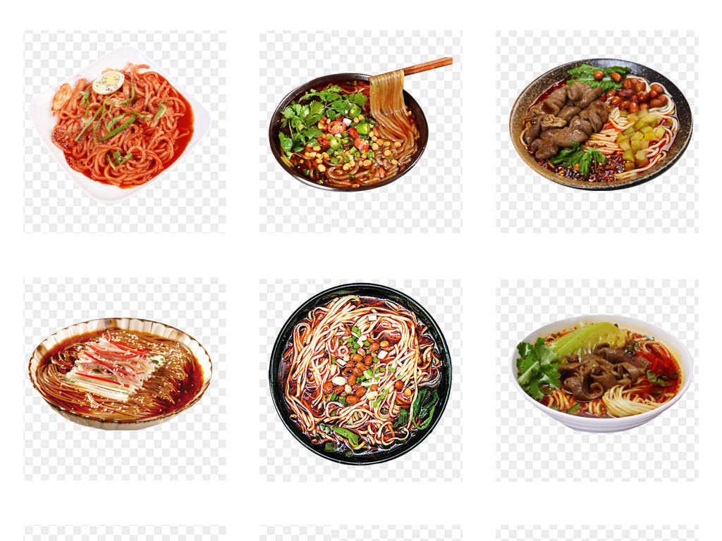 各种面食重庆小面海报宣传菜单设计PNG素材