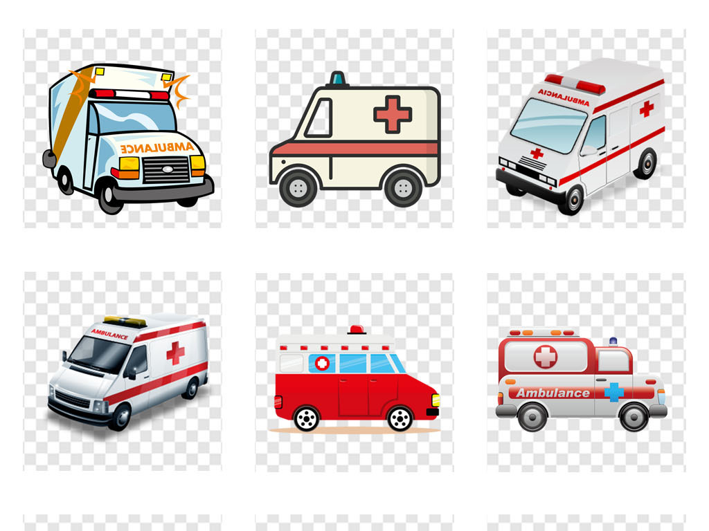急救知识救援救护车宣传栏海报卡通设计元素