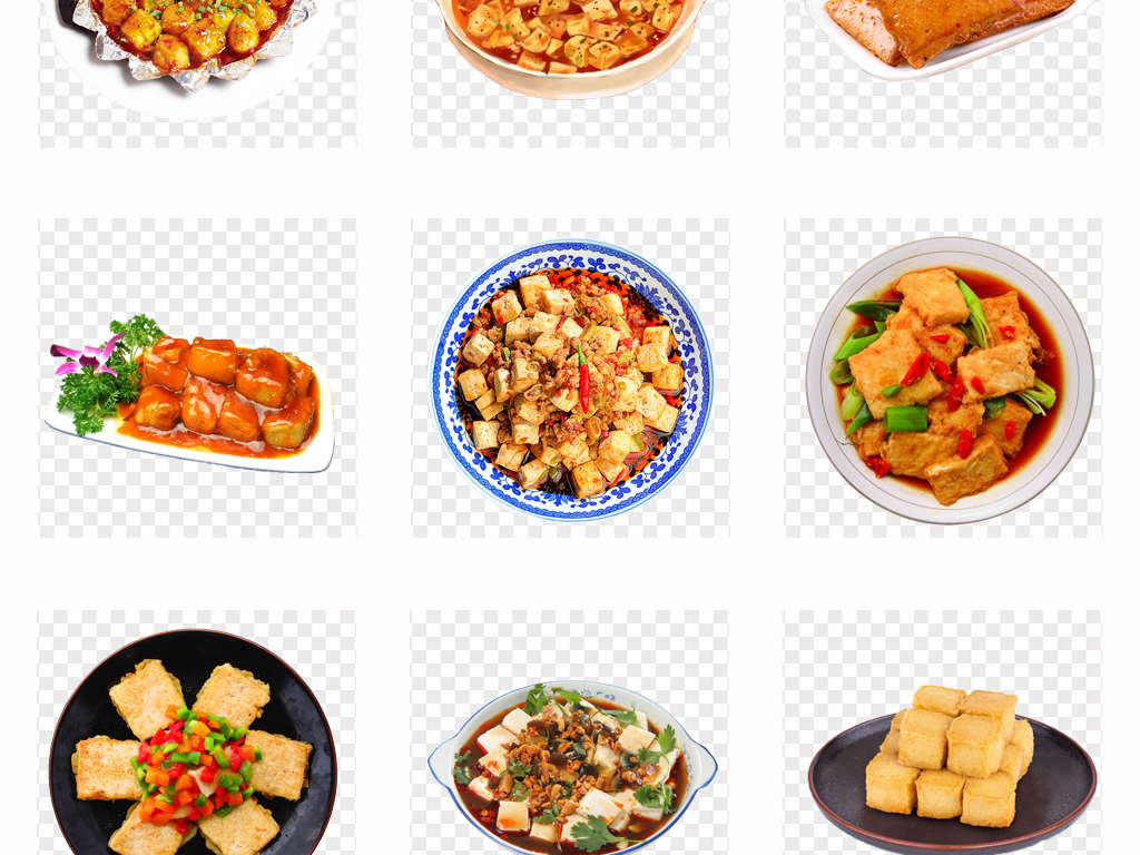 美味麻婆豆腐手绘豆腐美食海报菜单png素材