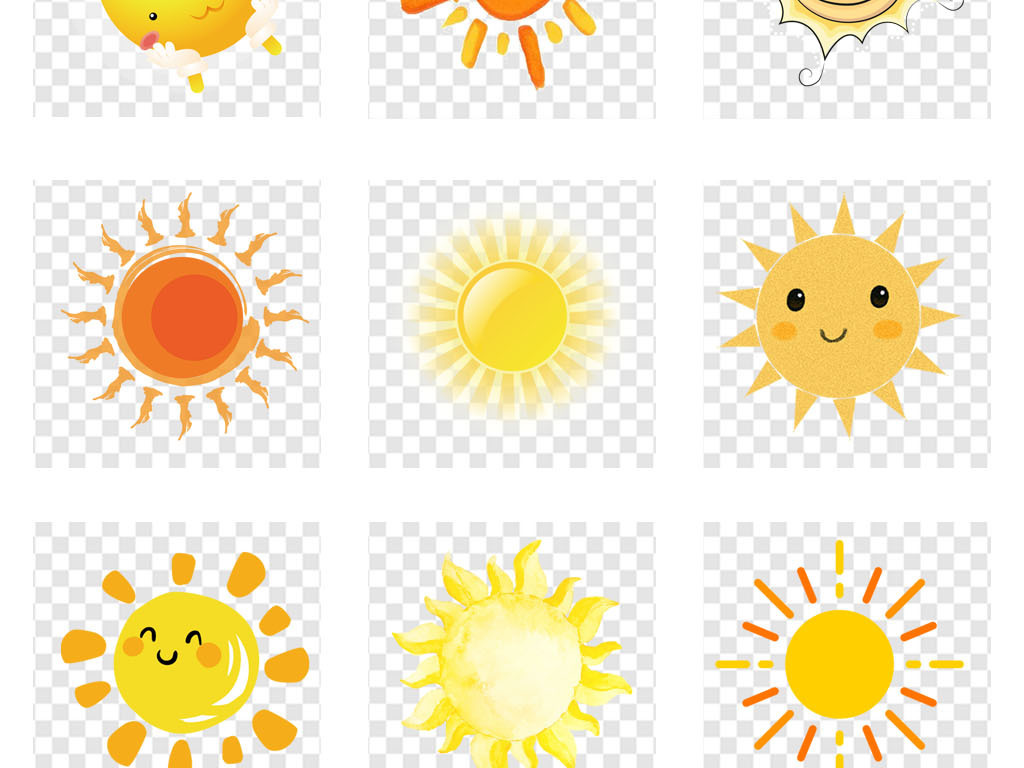 幼儿园卡通太阳表情太阳招生海报png素材