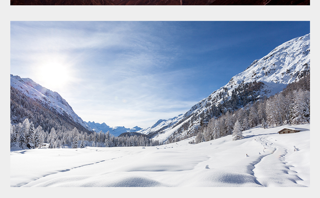 冬季唯美雪山雪景山脉自然风景高清摄影图