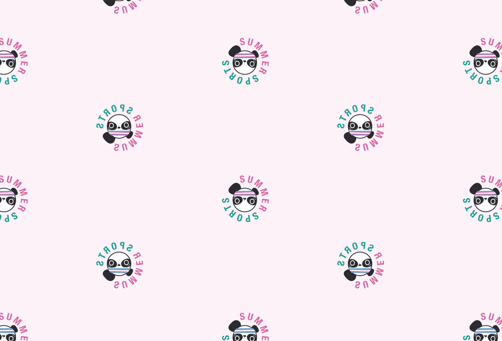 可爱卡通熊猫图案印花