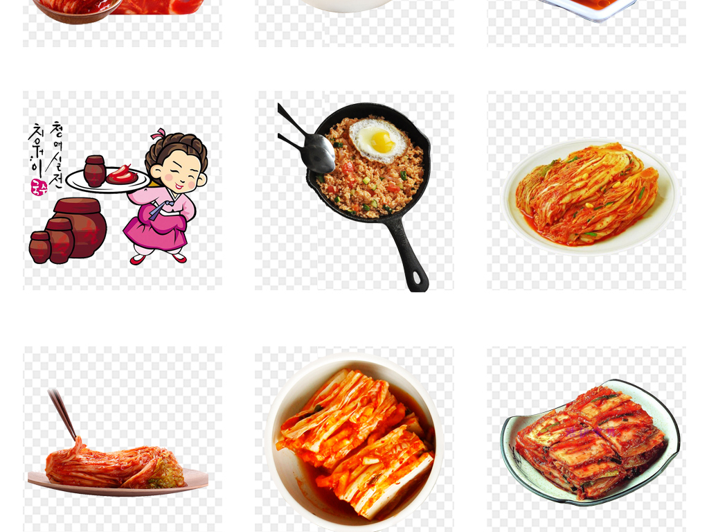 韩国泡菜小吃美食海报PNG免扣素材