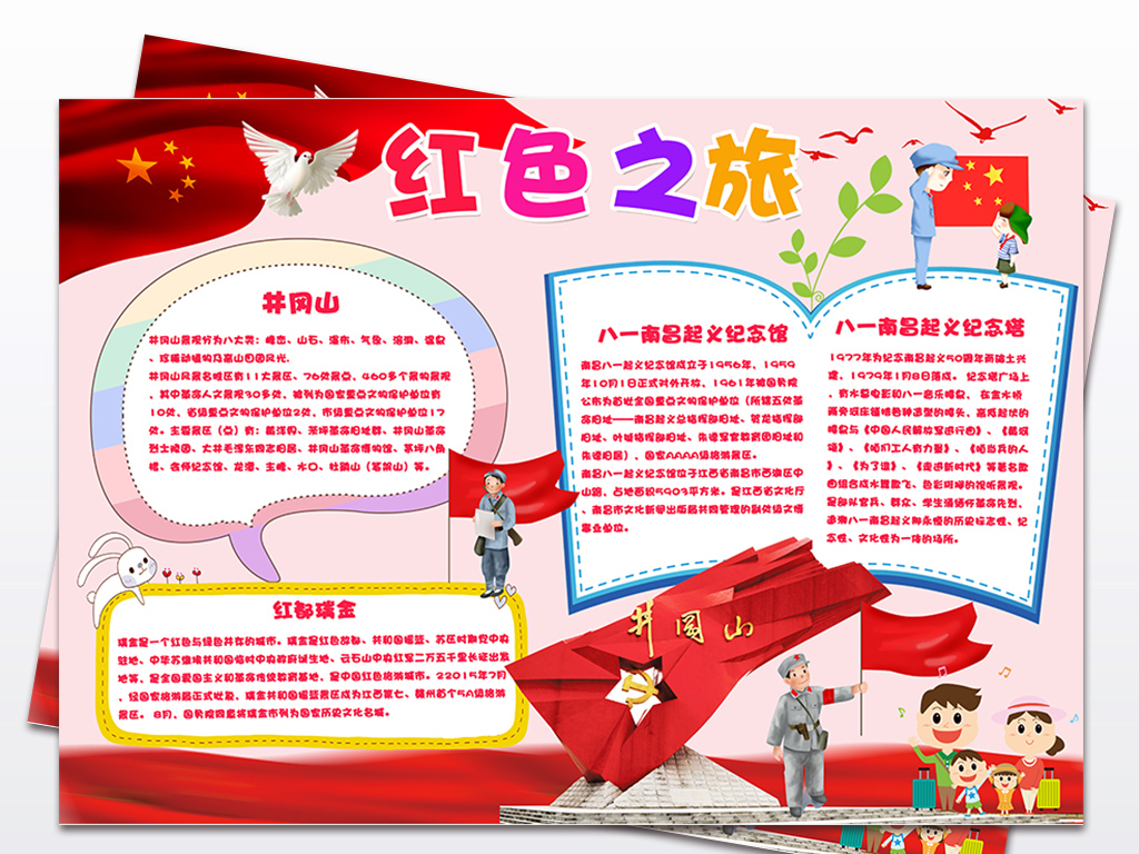 红色之旅小报长征胜利手抄报爱国电子小报