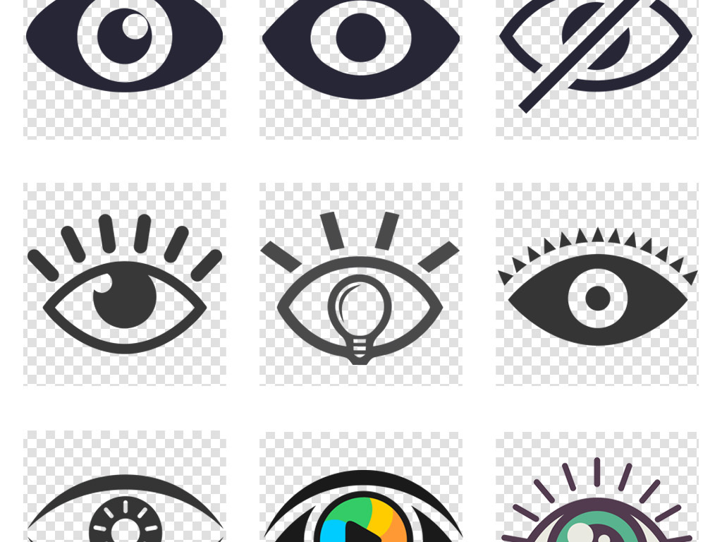 卡通眼睛眼科图标海报PNG免扣透明设计素材