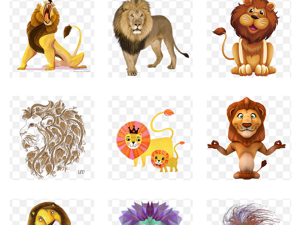 动物狮子卡通狮子png