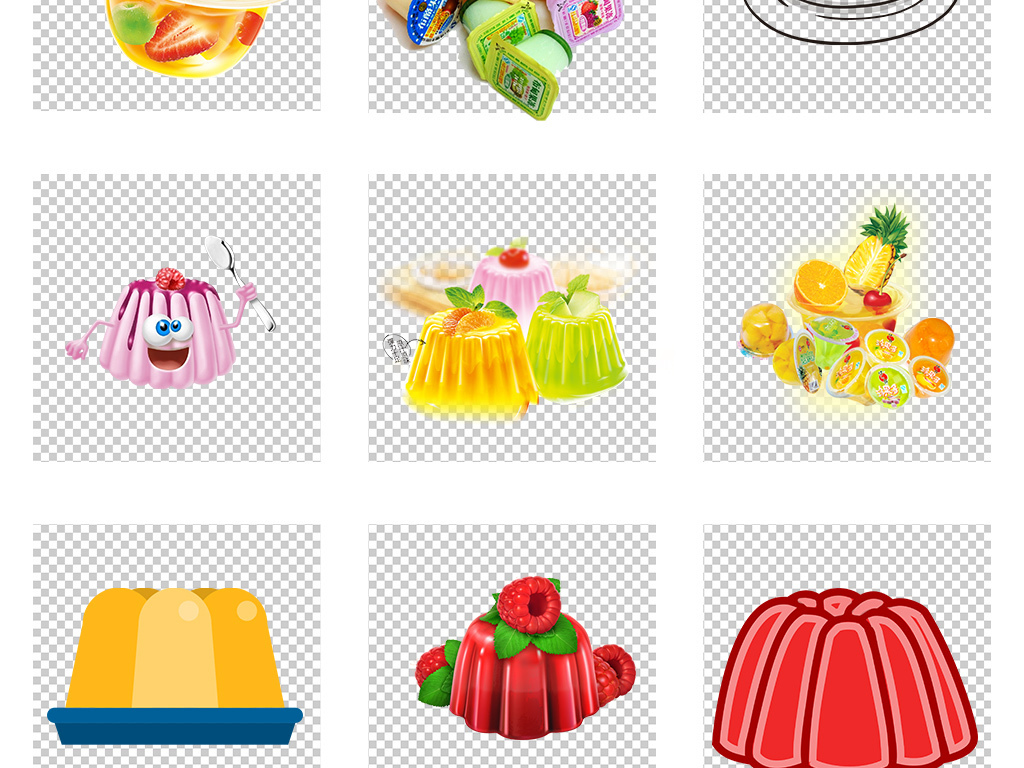 卡通果冻零食喜之郎果冻甜品美食PNG素材