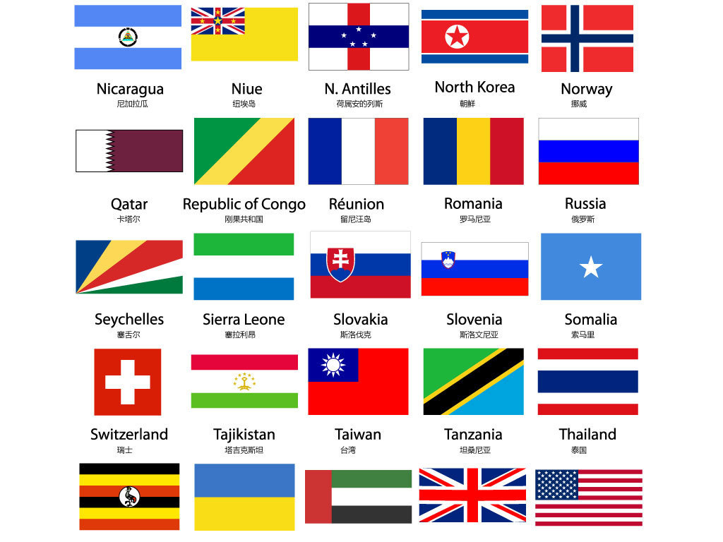 世界杯各国国家国旗素材