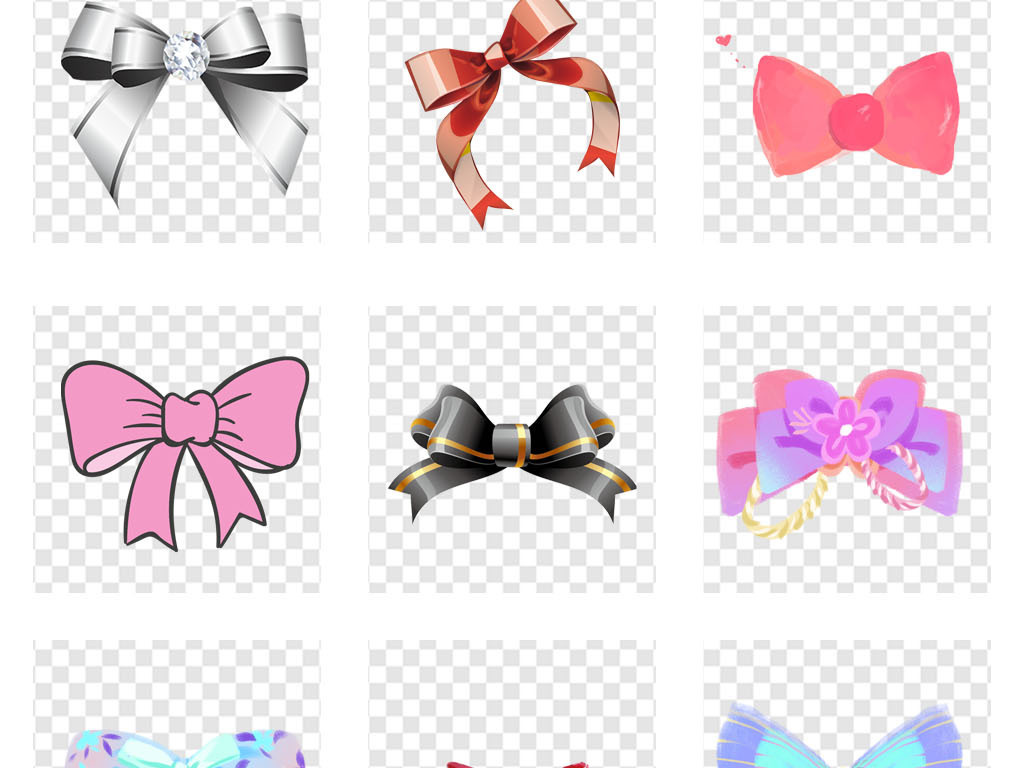 可爱女性女装卡通蝴蝶结海报背景PNG素材